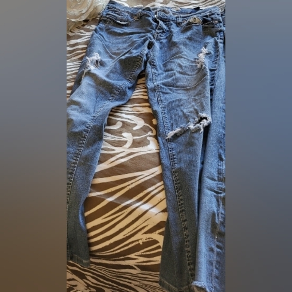Seven For All Mankind Distressed Blue Jeans